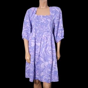 Ava & Viv Lavender Swirl Midi Dress‎
